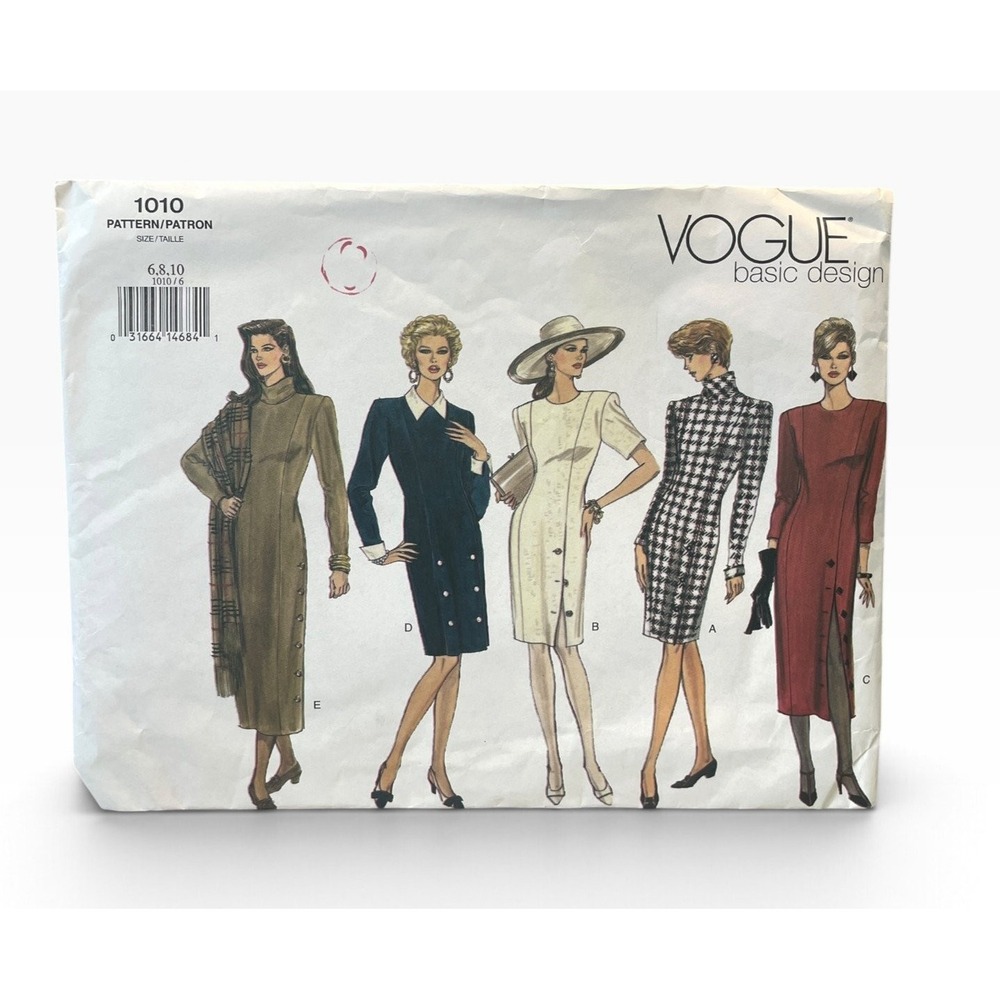 Vogue 1010 Misses' Petite Dress Sewing Pattern Size 6 8 10 90s Uncut FF